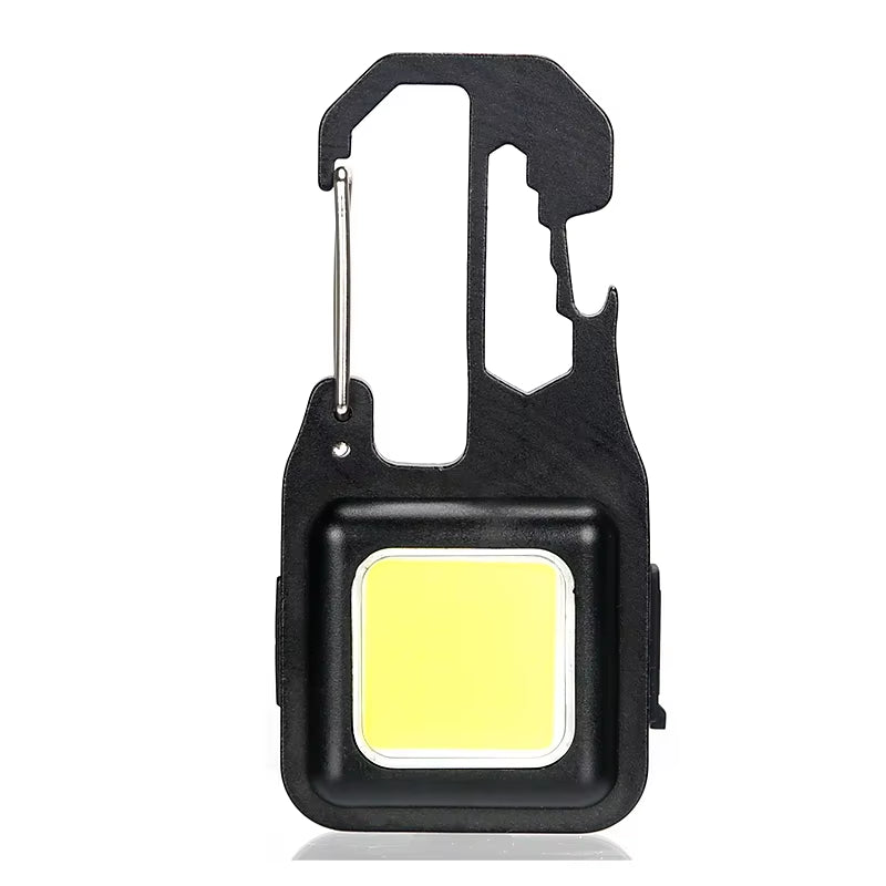Mini Multifunctional Keychain LED Flashlight USB Rechargeable Portable Flashlight Outdoor Camping Torch Emergency Lantern 500Mah