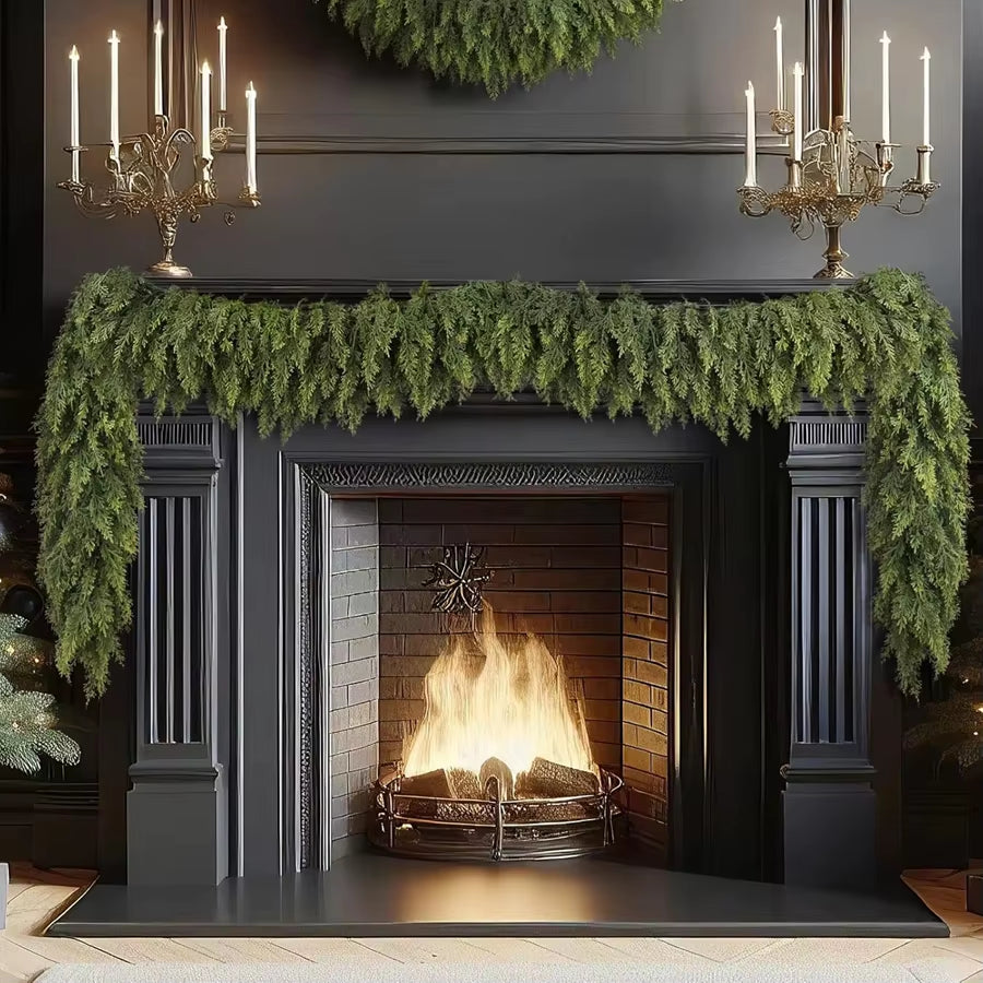 180Cm Artificial Plants Christmas Tree Cypress Leaf Garland Home Party Decor Outdoor Courtyard Pine Rattan Hanging Adorn Wreaths