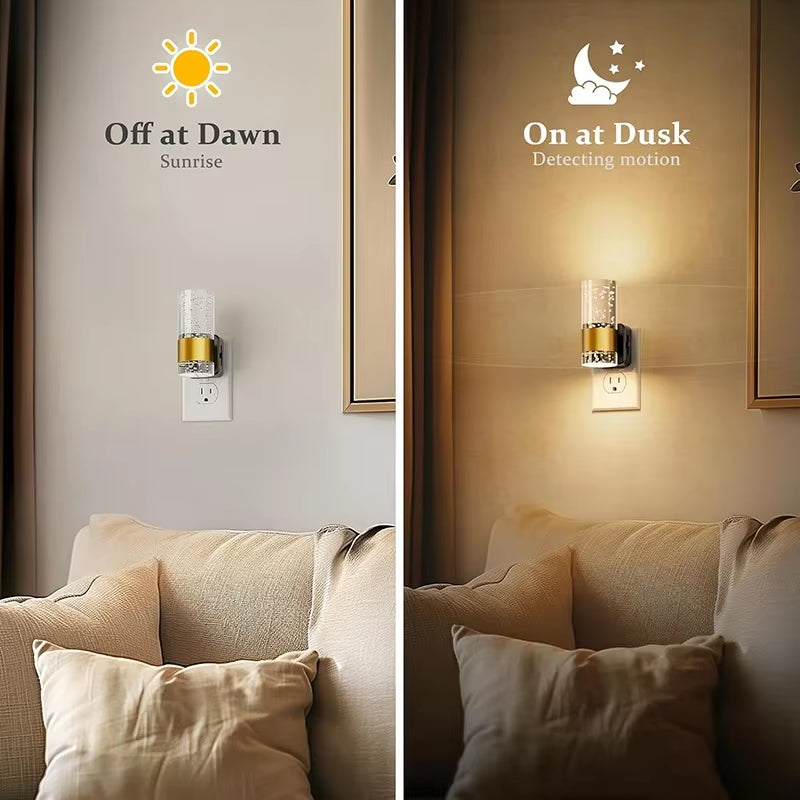 Acrylic Night Light Plug into Wall LED Adjustable Brightness Automatic Night Light for Home Living Room Decorative Wall Lights