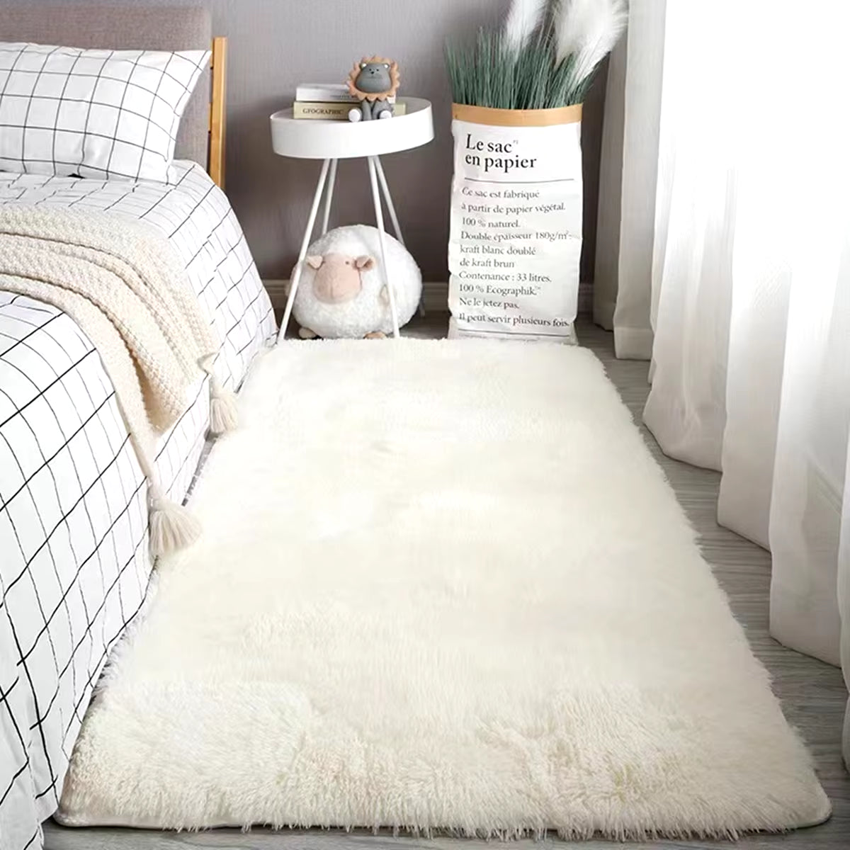 Soft Area Rugs Bedroom Carpet Fluffy Non-Slip Tie-Dyed Fuzzy Shag Plush Soft Shaggy Bedside Rug Living Room Carpet