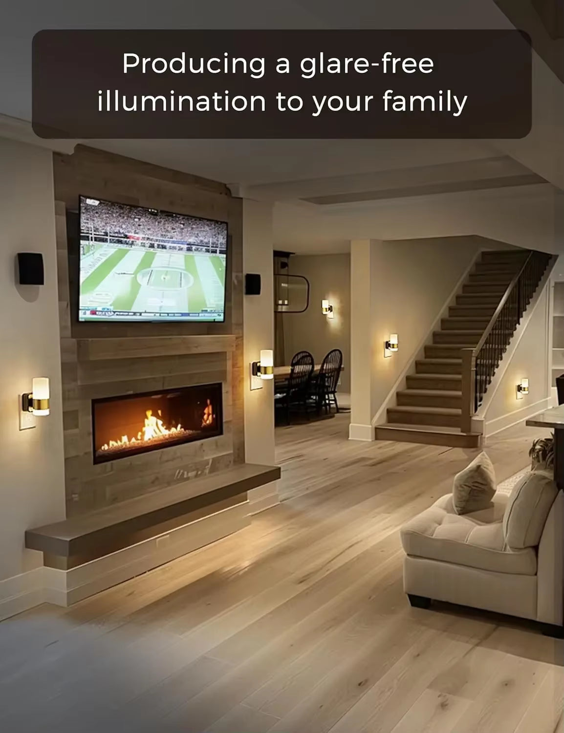Acrylic Night Light Plug into Wall LED Adjustable Brightness Automatic Night Light for Home Living Room Decorative Wall Lights