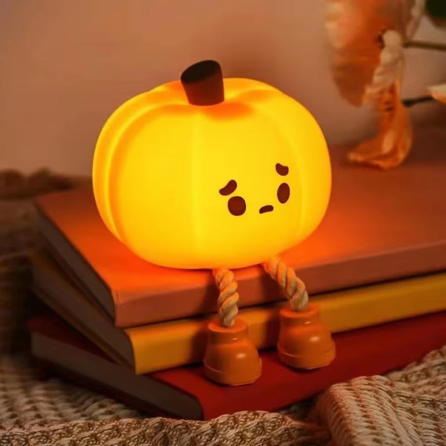 Halloween LED Night Light Touch Silicone Nightlights Rechargeable Table Lamp Portable Pumpkin Lantern Halloween Decor Toy Gift