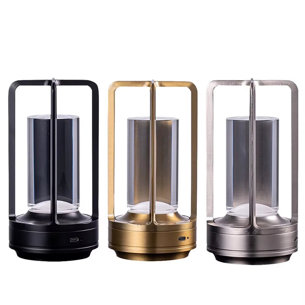 LED Table Lamp Plastic Bedroom Bedside Desk Lamp Rechargeable Touch Dimming Desk Lamp Dining Table Decorative Table Lamp