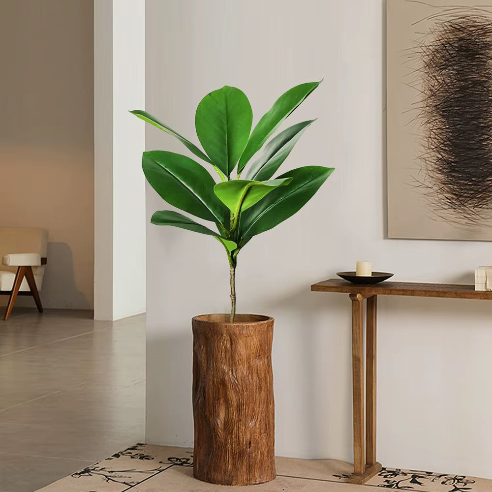74-140Cm Large Artificial Ficus Tree Tropical Fig Tree Plants Real Touch Green Magnolia Leaves for Home Garden Office Decor