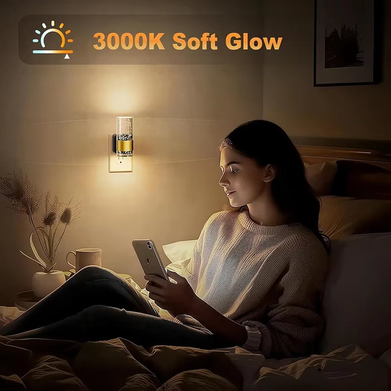 Acrylic Night Light Plug into Wall LED Adjustable Brightness Automatic Night Light for Home Living Room Decorative Wall Lights