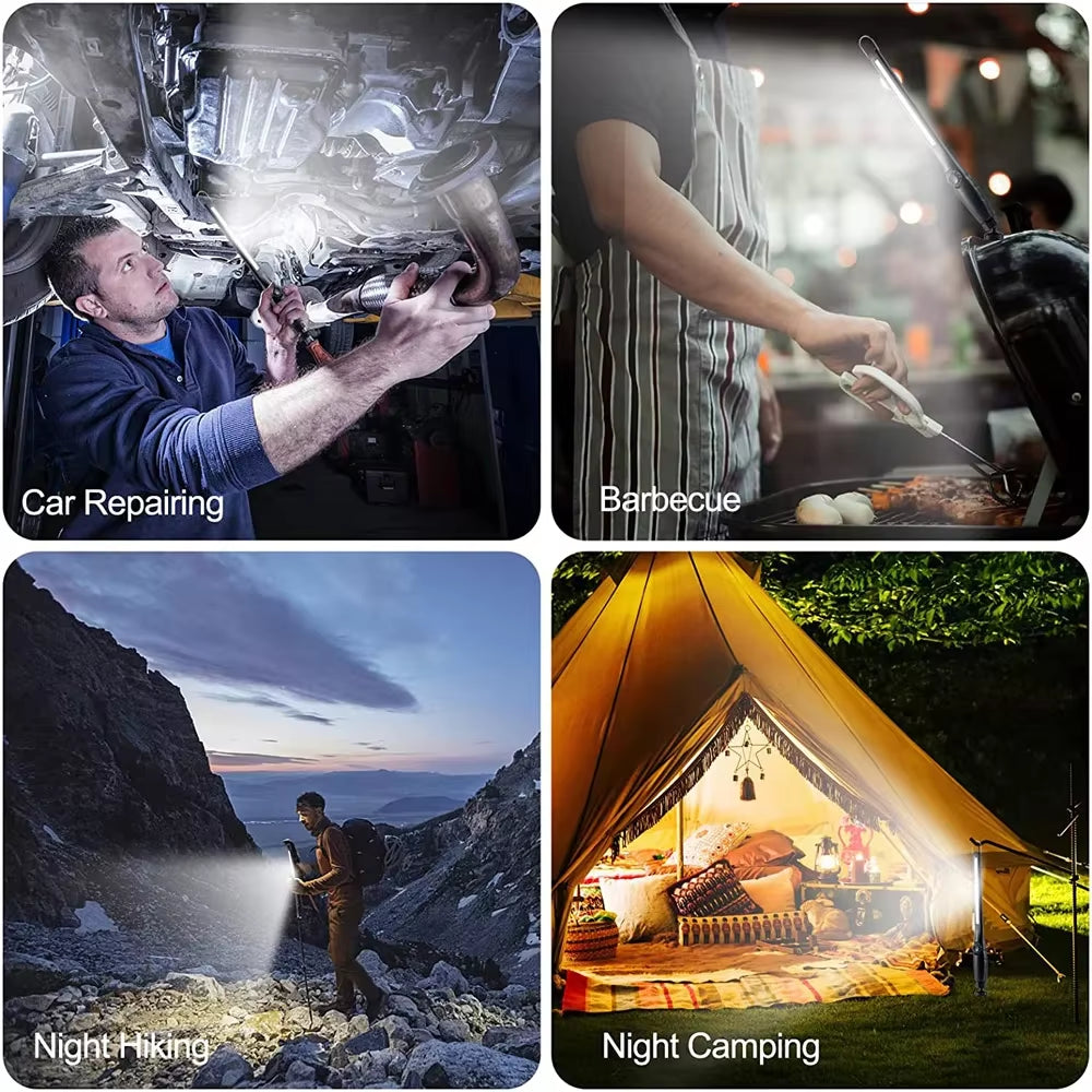 1-10Pcs COB LED Flashlight Magnetic Work Light USB Rechargeable Torch Portable Lantern Inspection Light Camping Car Repair Lamp