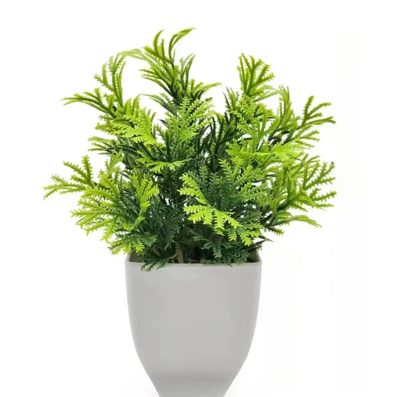 1PC Artificial Plant with Plastic Pot Fake Greenery for Home Office Desk Living Room Bedroom Decor No Maintenance Required