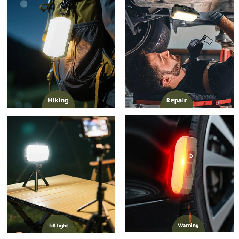 Portable Outdoor Camping Lantern Super Long 4000Mah Battery Rechargeable Emergency Light Strong Magnet Work Light for Repair