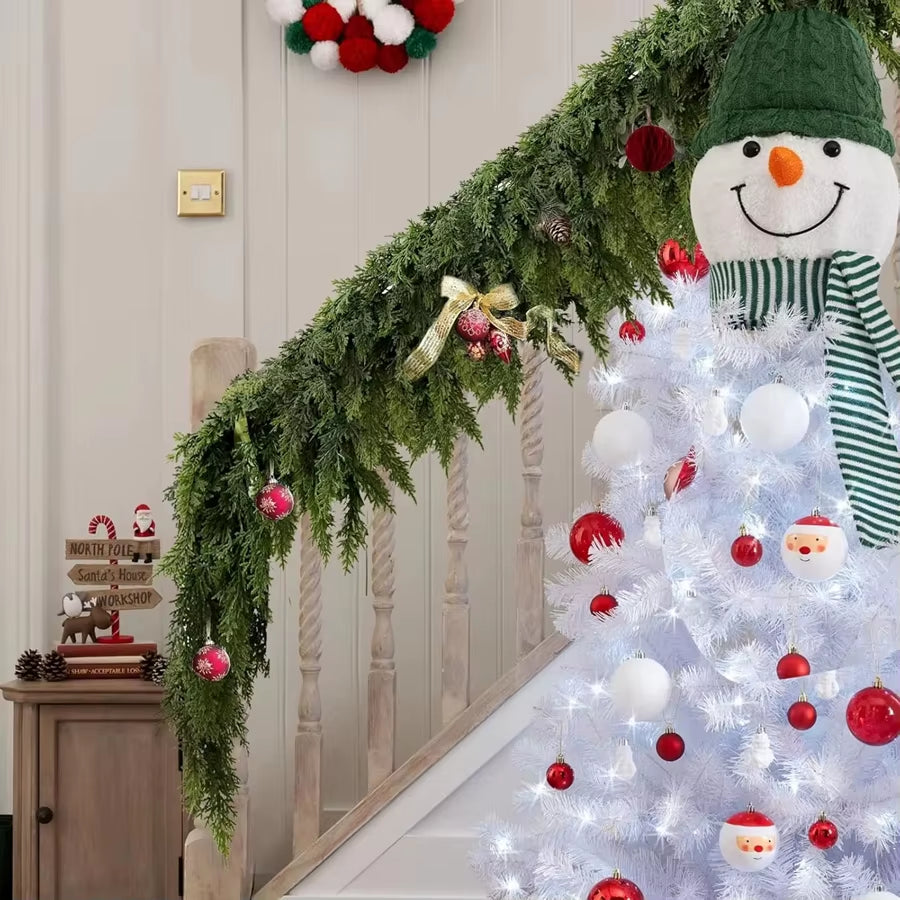 180Cm Artificial Plants Christmas Tree Cypress Leaf Garland Home Party Decor Outdoor Courtyard Pine Rattan Hanging Adorn Wreaths