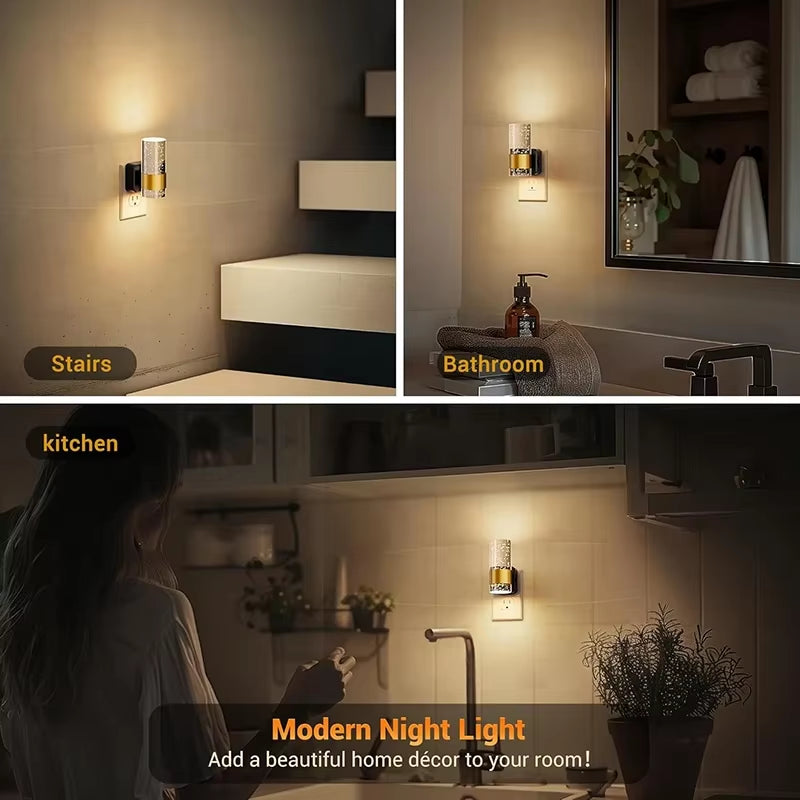 Acrylic Night Light Plug into Wall LED Adjustable Brightness Automatic Night Light for Home Living Room Decorative Wall Lights