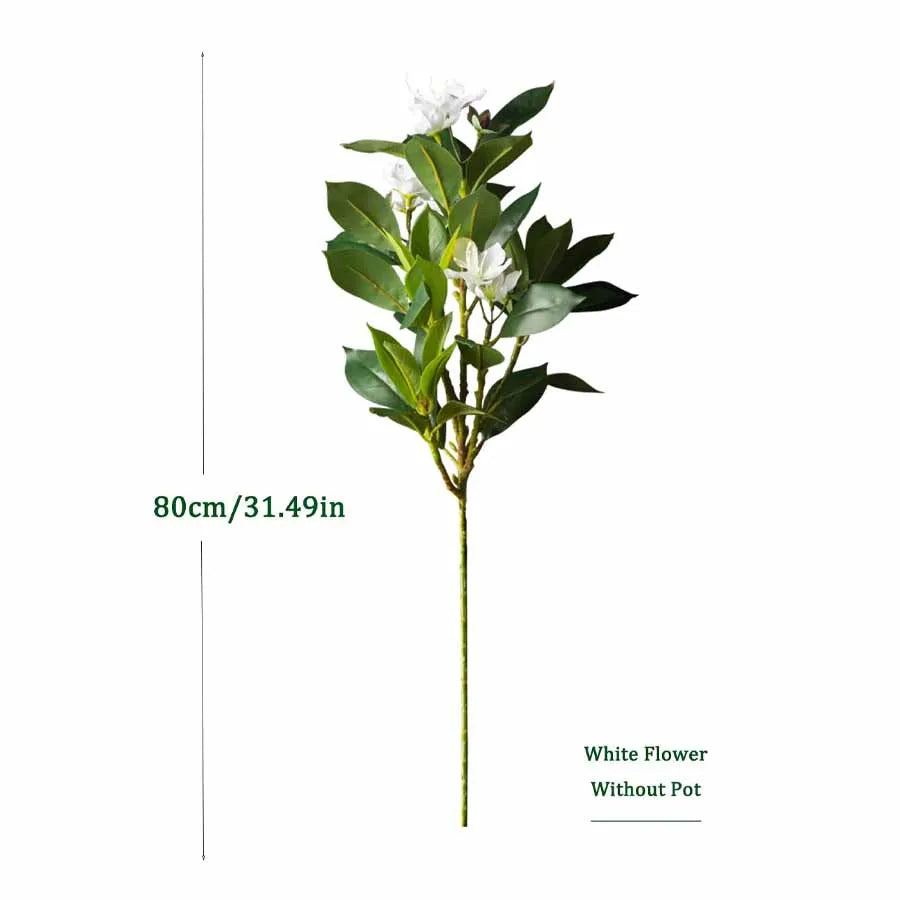 80/120Cm Tropical Artificial Ficus Large Banyan Plants Plastic Fiddle Fig Tree Branch Faux Magnolia Tree for Home Garden Decor