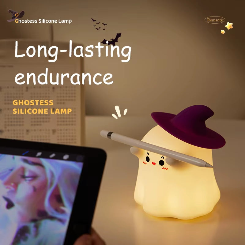 Halloween LED Night Light Touch Silicone Nightlights Rechargeable Table Lamp Portable Pumpkin Lantern Halloween Decor Toy Gift