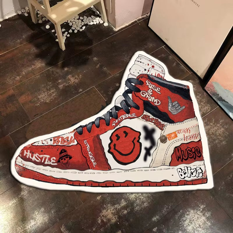 Sneaker Carpet Popular Fashion Rugs Living Room Decoration Bedroom Parlor Children Room Area Rug Mat Soft Flannel Rug and Carpet