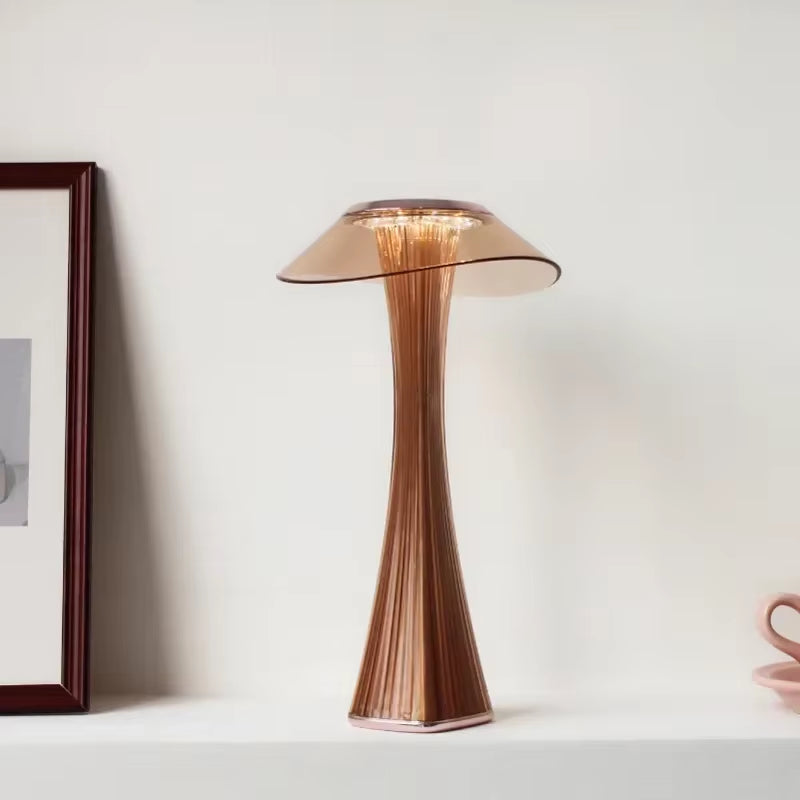 LED Table Lamp USB Charging Dimmable Protection Eyes Smart Touch Switch Bedside Lamps Transparent Crystal Creative Table Light